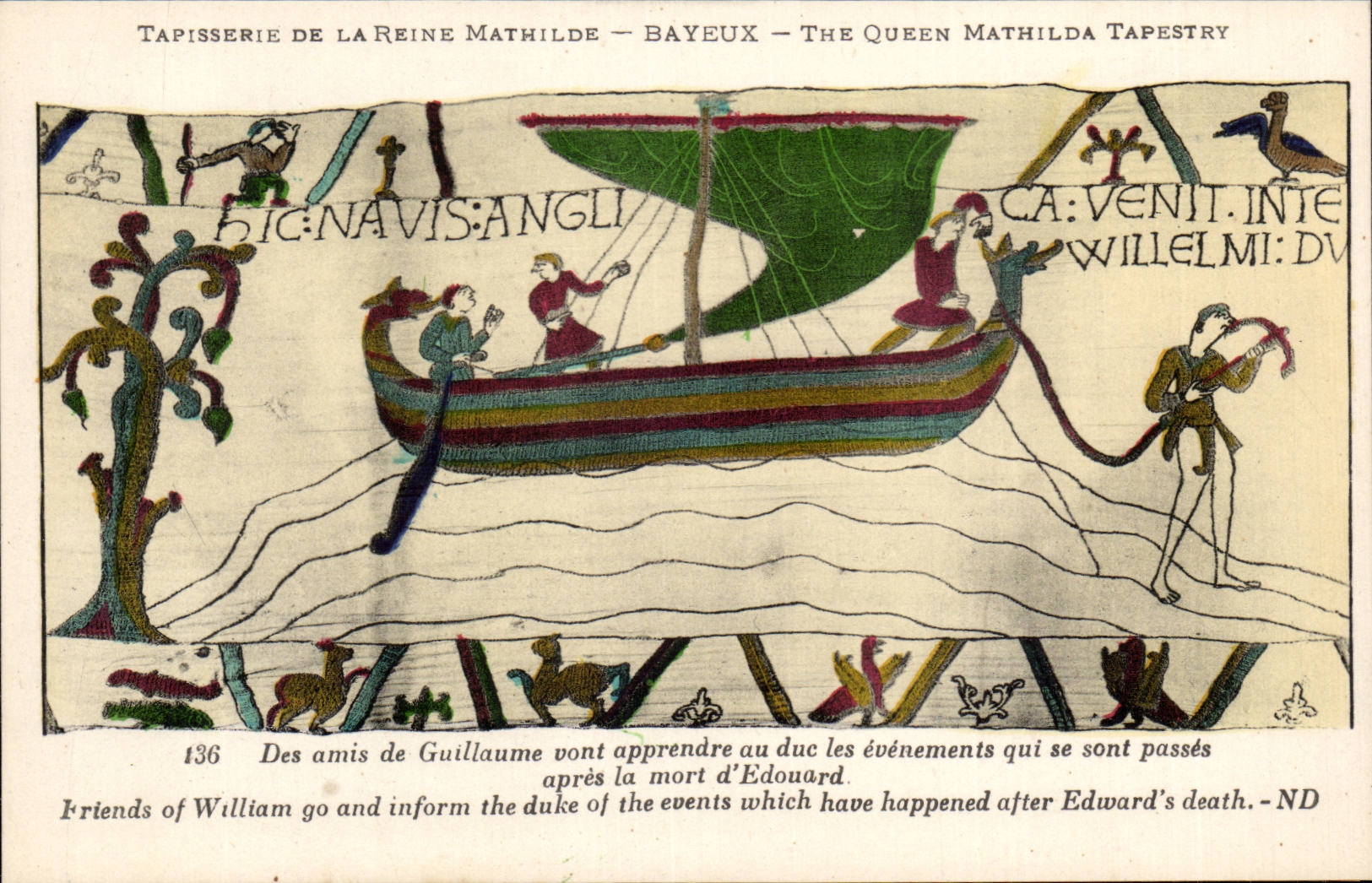 CPA Bayeux Tapisserie de la reine Mathilde Des amis de Guillaume vont apprendre au duc des evenements qui se sont passes