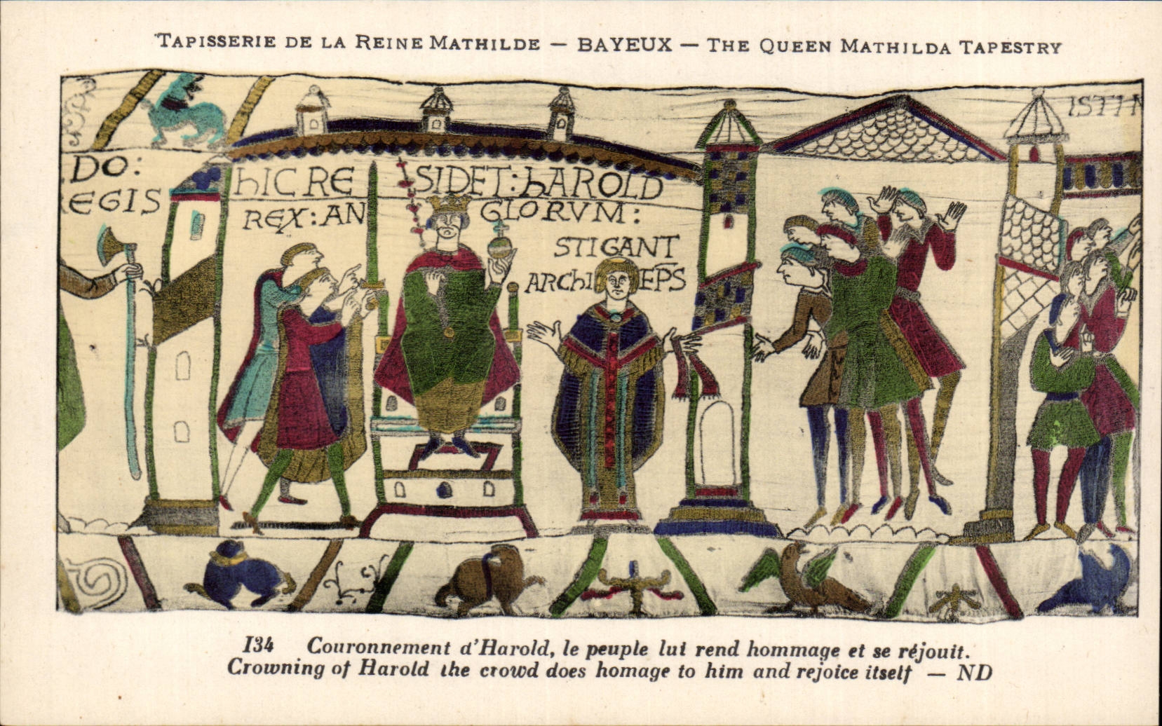 Tapisserie de la Reine Mathilde — Bayeux — The Queen Mathilda Tapestry — scène du couronnement d'Harold