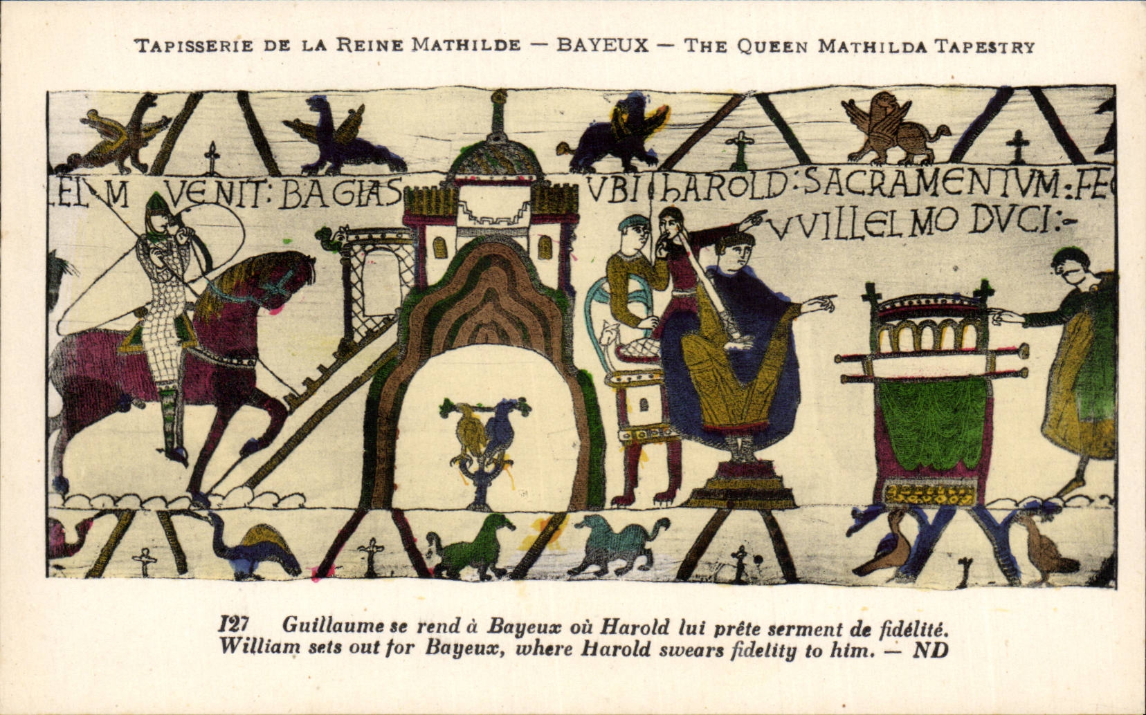 Tapisserie de la Reine Mathilde — Bayeux — The Queen Mathilda Tapestry — scène de serment d'Harold
