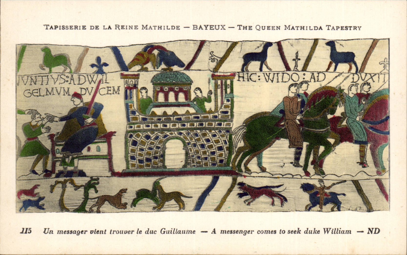 Tapisserie de la Reine Mathilde — Bayeux — The Queen Mathilda Tapestry — scène 115 : Un messager vient trouver le duc Guillaume
