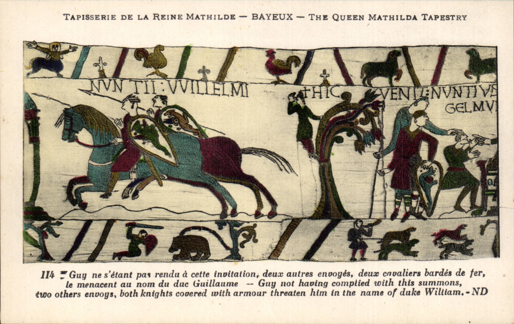 CPA Bayeux Tapisserie de la Reine Guy ne s'etant pas rendu a cette invitation