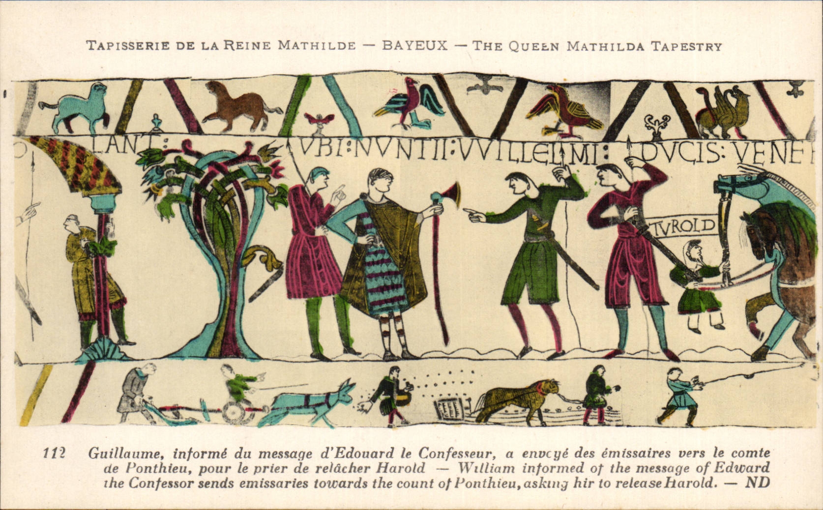 CPA Bayeux Tapisserie de la Reine Guillaume informe du message d'Edouard le confesseur