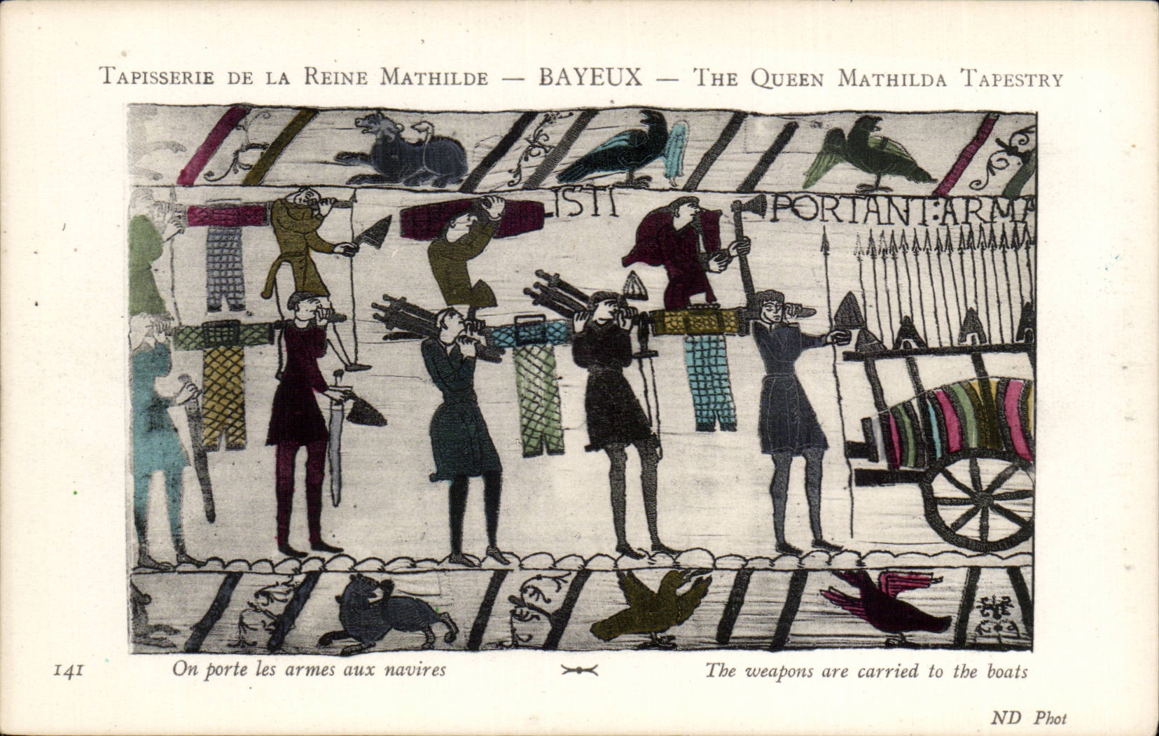 Tapisserie de la Reine Mathilde — Bayeux — The Queen Mathilda Tapestry — scène : On porte les armes aux navires