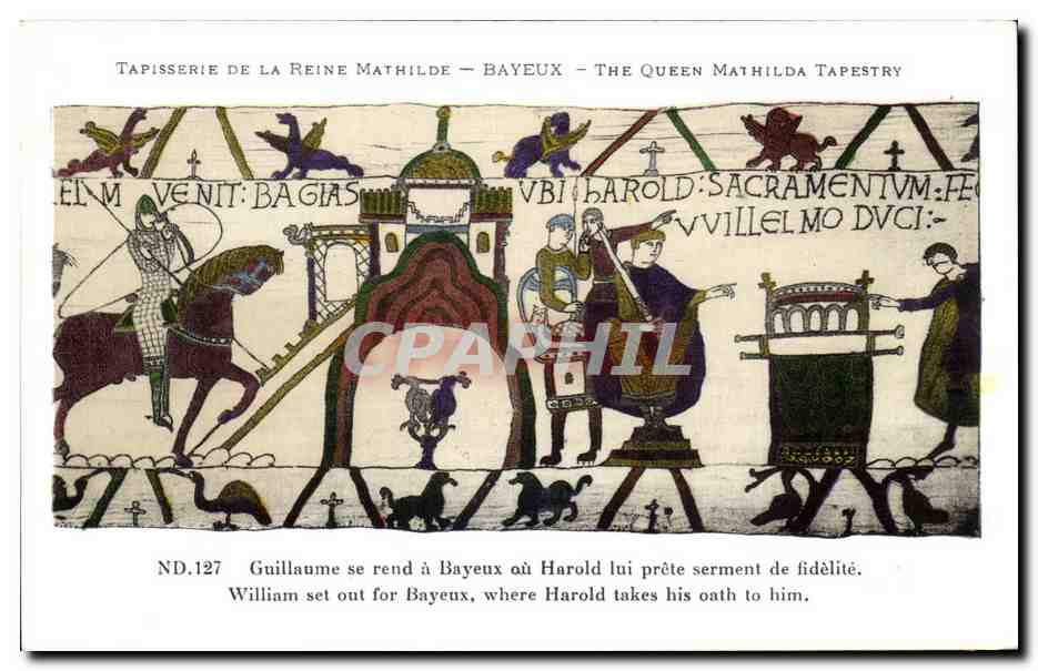 CPA Bayeux Tapisserie de Reine Mathilde Guillaume se rend a Bayeux