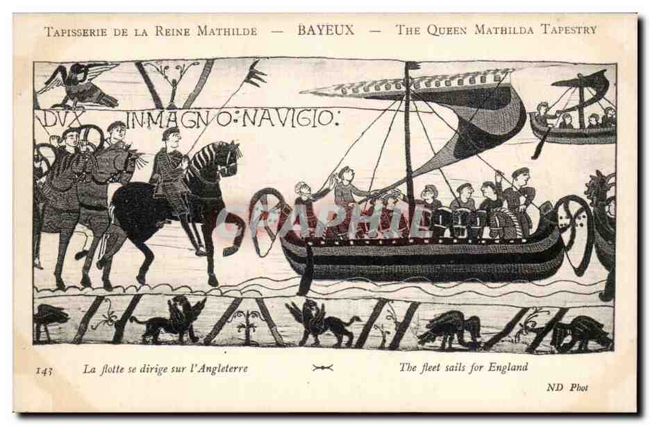 CPA Bayeux Tapisserie de Reine Mathilde La flotte se dirige vers l'Angleterre