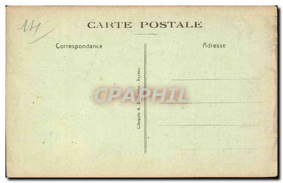 CPA Bayeux Tapisserie de la reine Mathilde Ici le duc Guillaume fit construire des vaisseaux — Verso