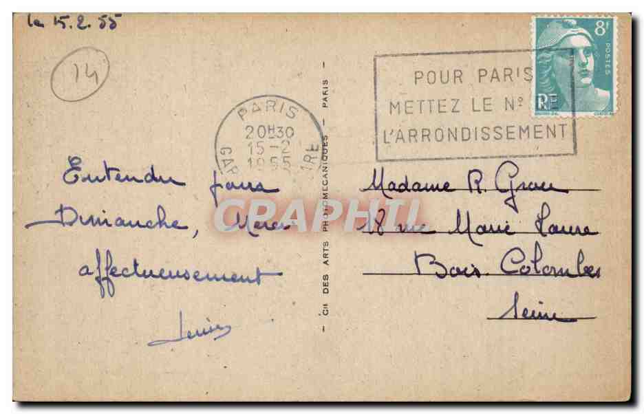 CPA Bayeux Vue generale prise de la carriere — Verso