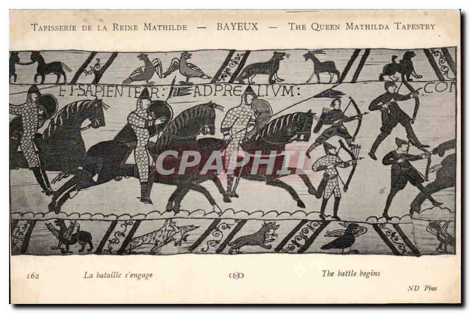 CPA Bayeux Tapisserie de la reine Mathilde La bataille s'engage