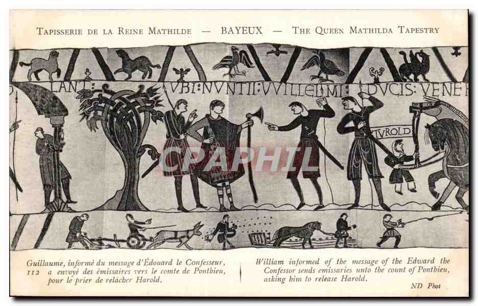 CPA Bayeux Tapisserie de la Reine Mathilde Guillaume informe du message d'Edouard le confesseur
