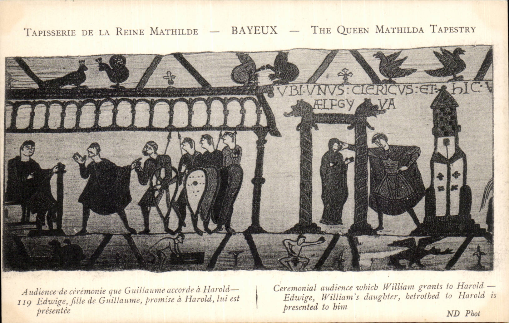 CPA Bayeux Tapisserie de la Reine Mathilde Audience de ceremonie que Guillaume accorde a Harold