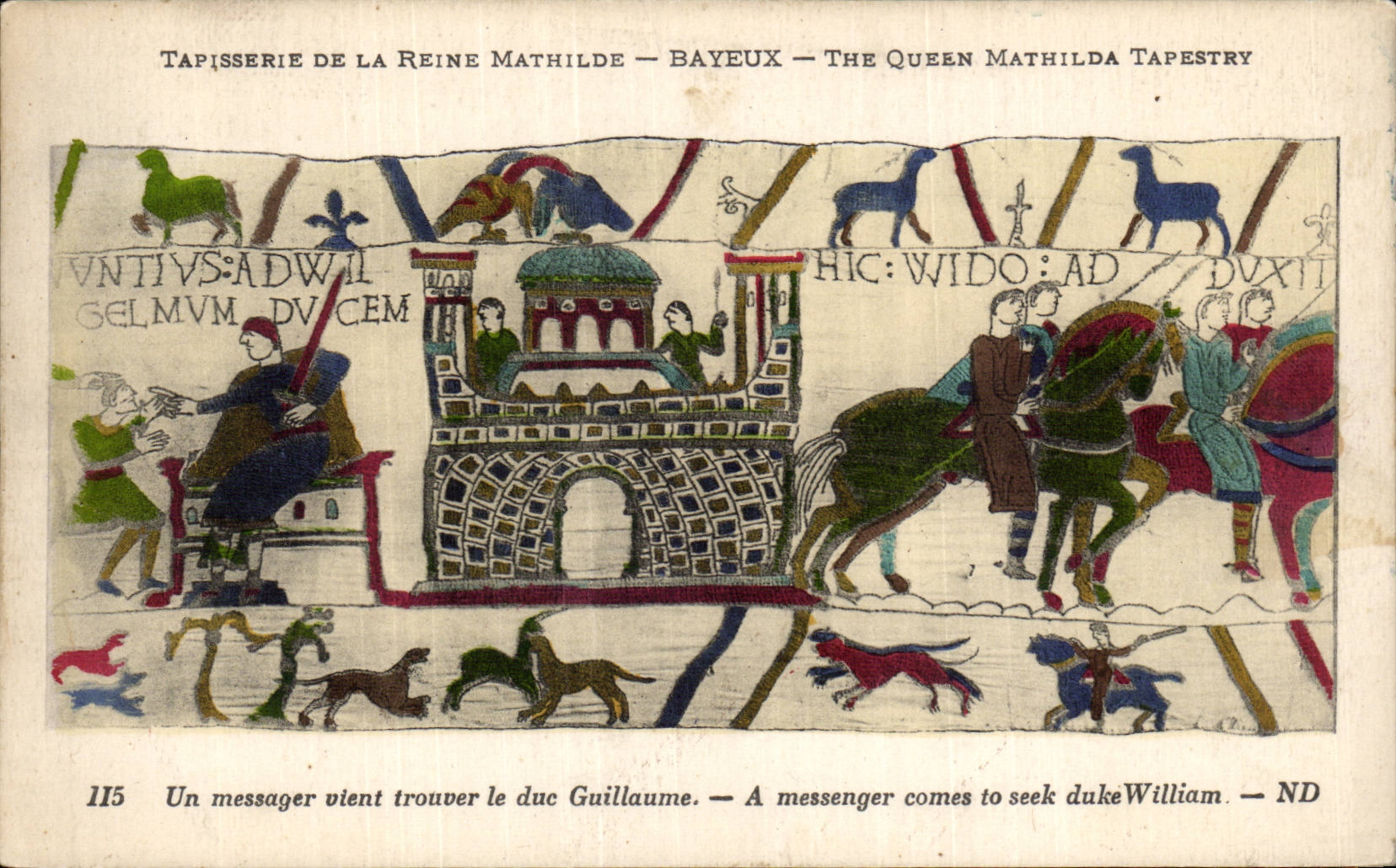 Tapisserie de la Reine Mathilde — Bayeux — The Queen Mathilda Tapestry — scène 115 : Un messager vient trouver le duc Guillaume