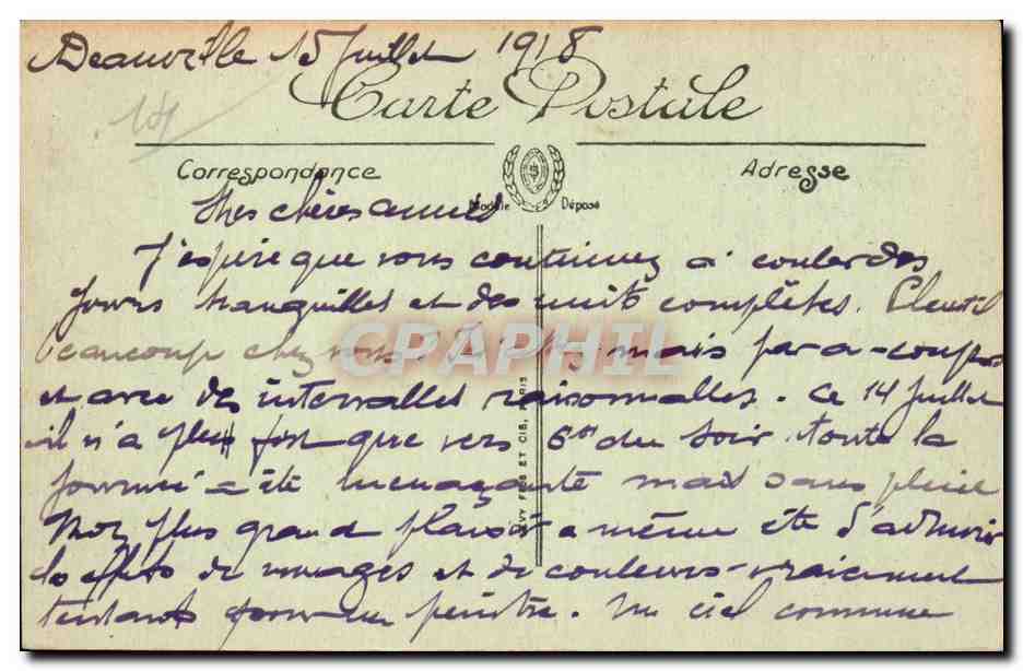 CPA Trouville Le casino — Verso
