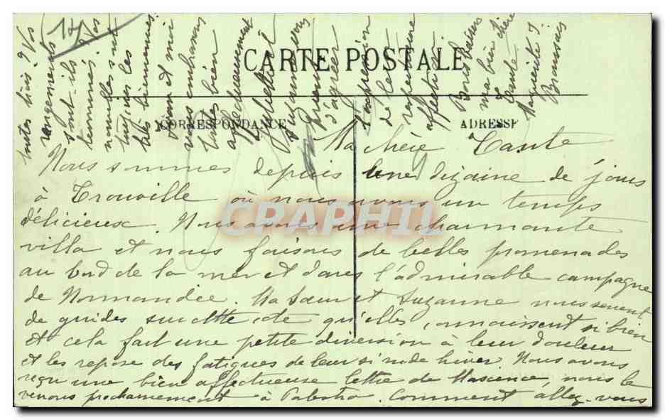 CPA Trouville Vue generale — Verso