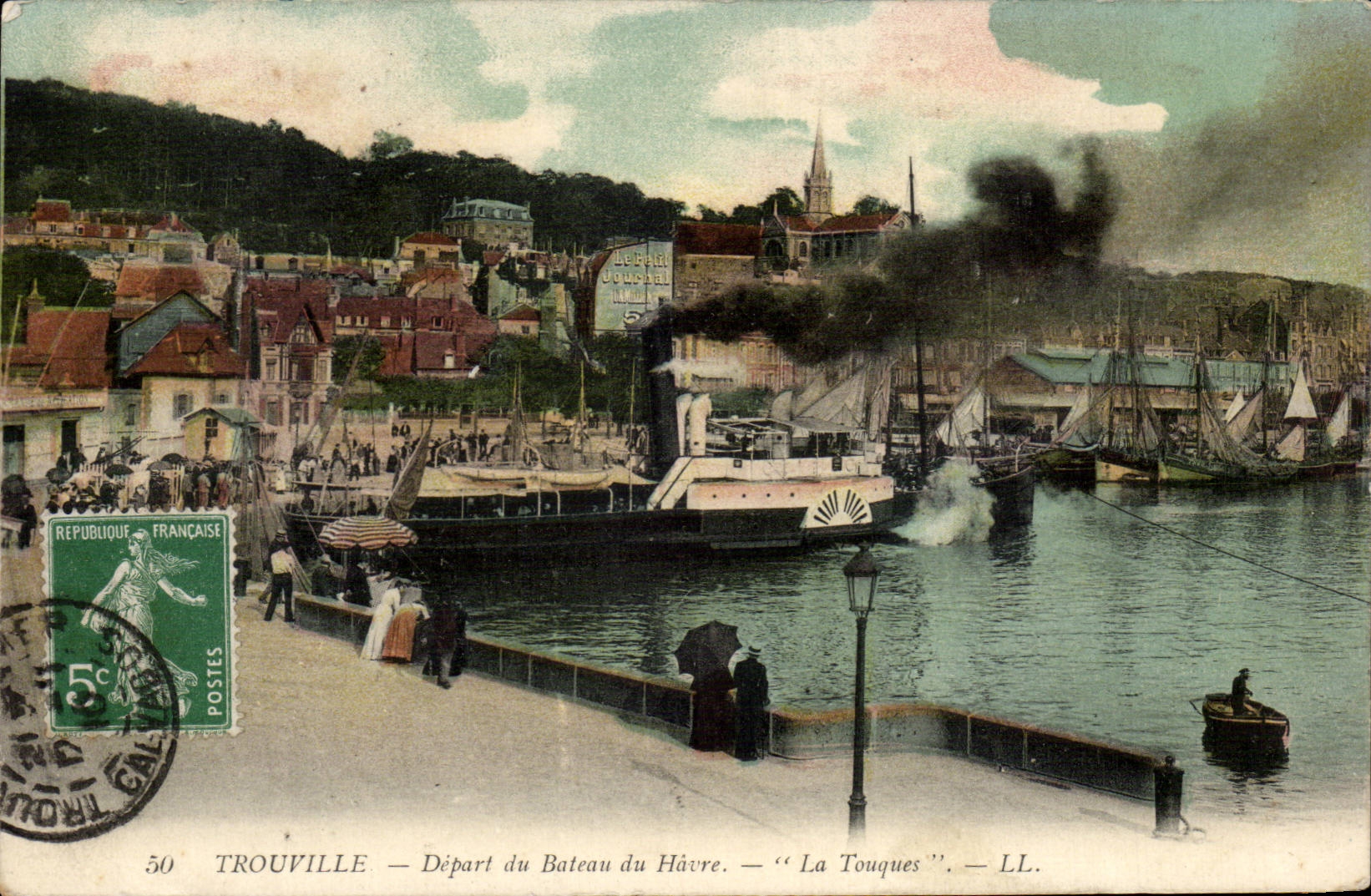 Trouville — Départ du Bateau du Havre — "La Touques" — LL.