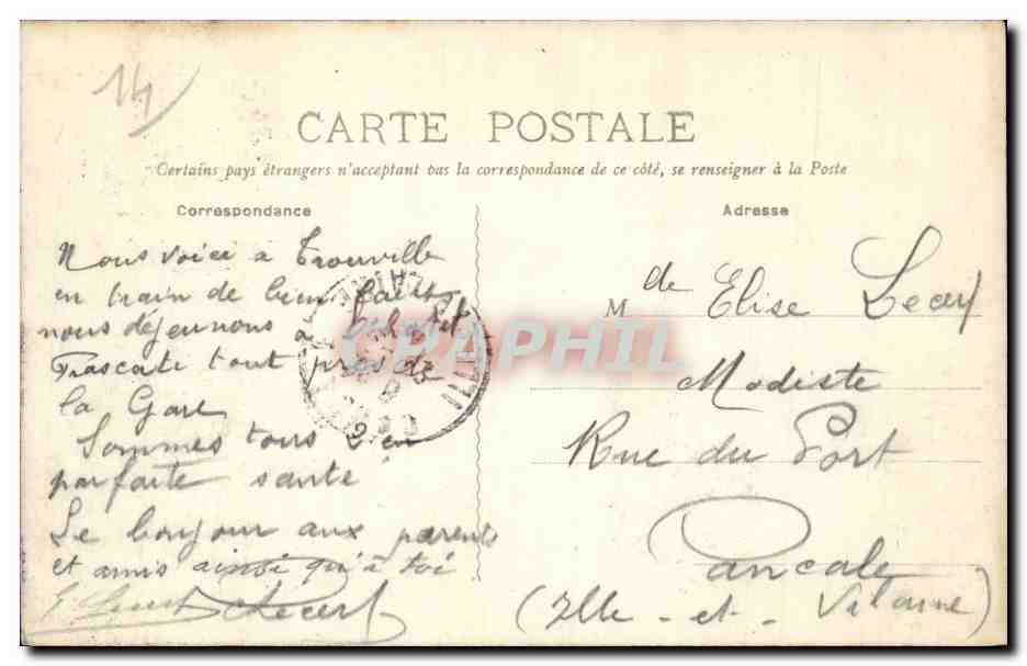 TROUVILLE — Villas sur la Plage — Édition C. Delatire — Rückseite