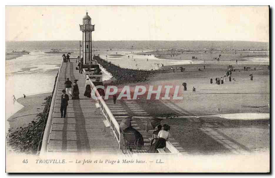 Trouville — La Jetée et la Plage à Marée basse — LL.