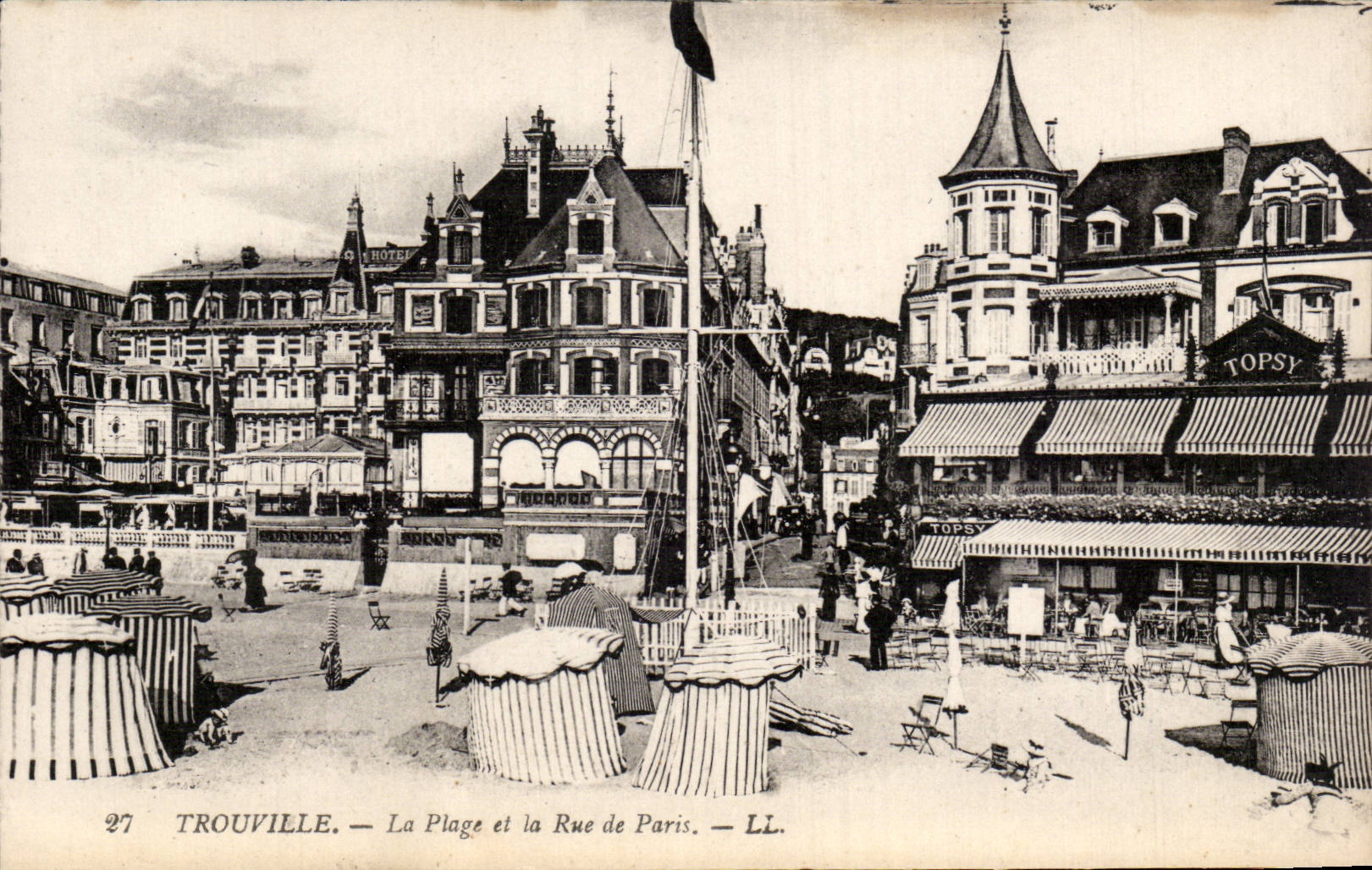 Trouville — La Plage et la Rue de Paris — LL. n°27