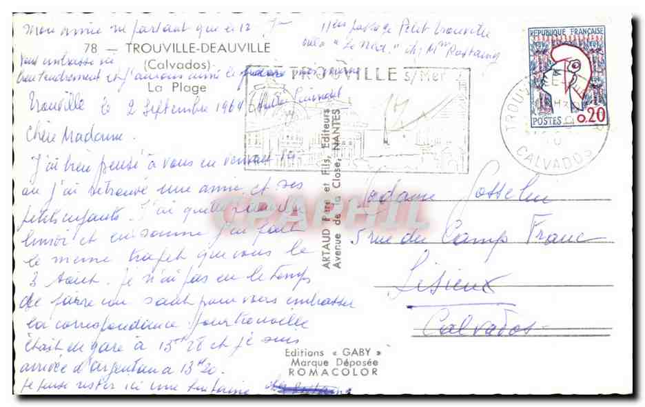 Plage de Trouville — vue animée — Éditions Gaby, n°78 — Rückseite