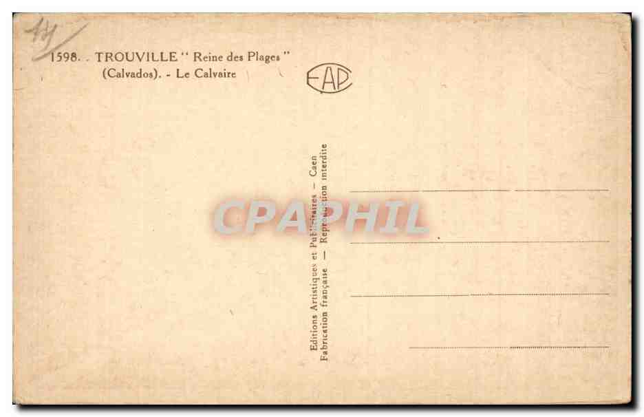 Trouville - Reine des Plages — Éditions Artistiques et Publiques — Caen — Rückseite