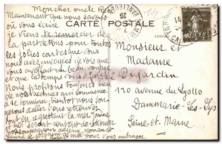 CPA Trouville Vue generale — Verso