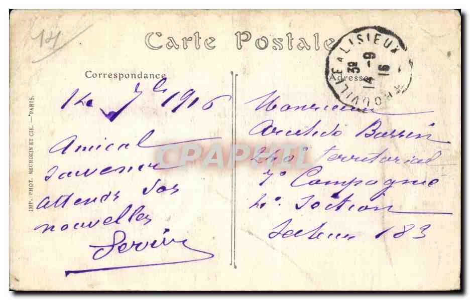 CPA Trouville sur mer Les quais et l'hotel de ville — Verso