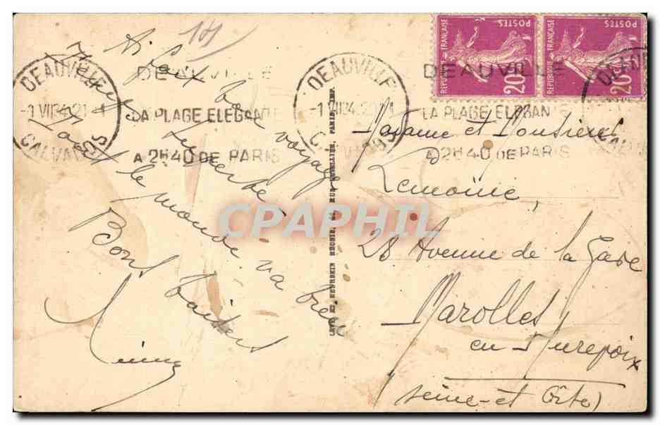 CPA Trouville La gare de Trouville Deauville — Verso