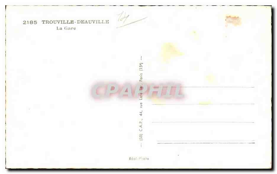 CPSM Trouville La gare de Trouville Deauville — Verso