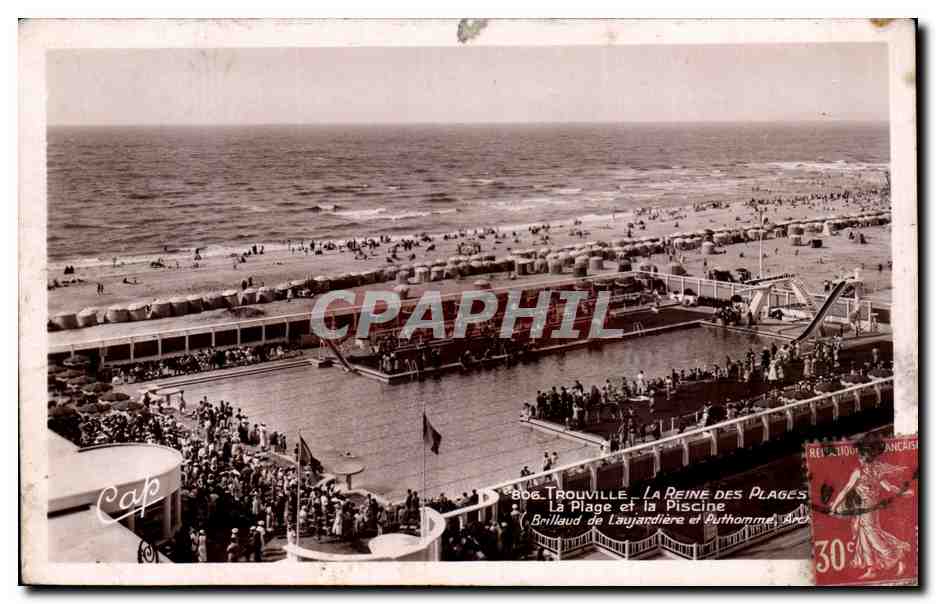 CPA Trouville La plage et la piscine