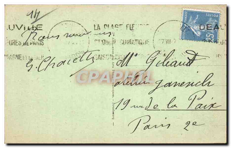 CPA Trouville La plage a l'heure du bain — Verso