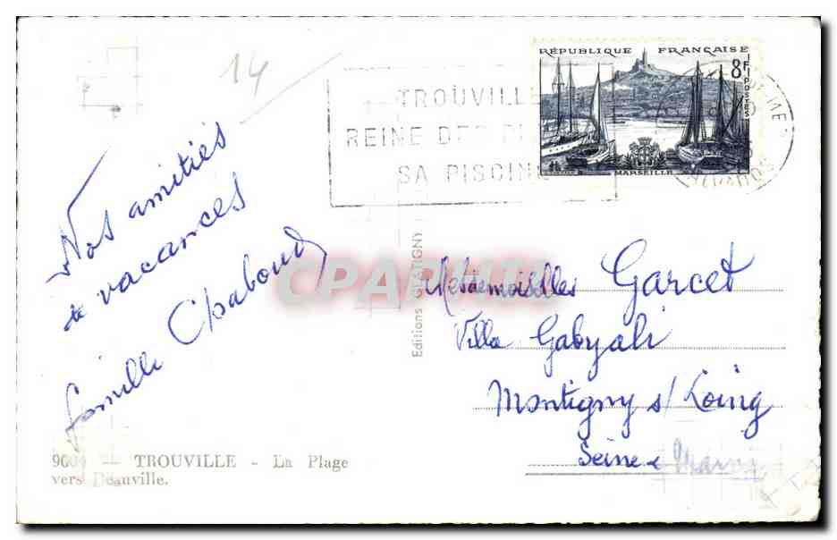 Plage de Trouville — vue animée — Éditions TIGNY — Rückseite