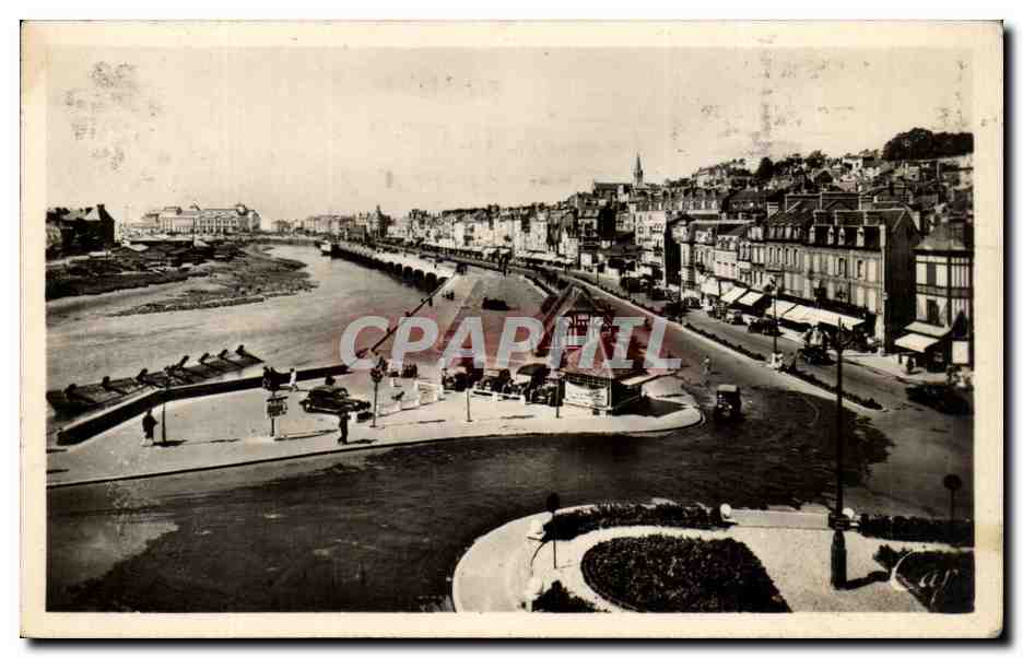Vue de Trouville-sur-Mer — rivière et promenade — éditeur « REAL-PHOTO » n°501