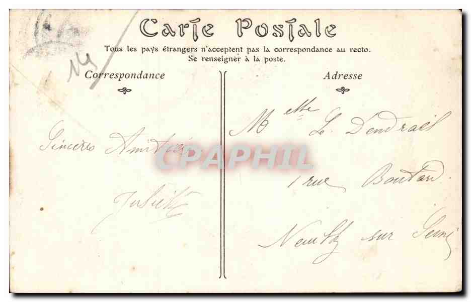 CPA Trouville Les jetees au moment de la maree — Verso