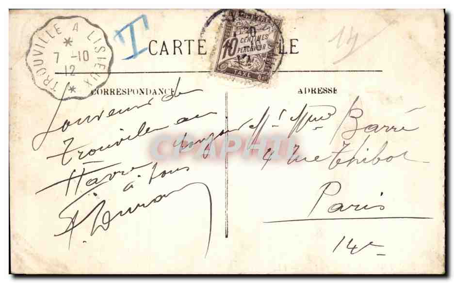 CPA Trouville Le port — Verso