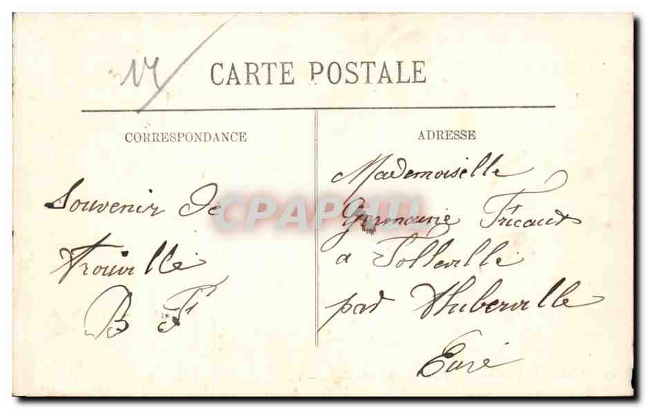 CPA Trouville La jetee promenade par gros temps — Rückseite