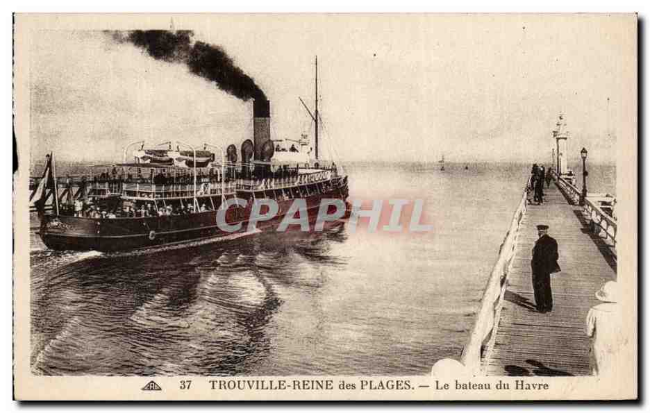 TROUVILLE-REINE des PLAGES — Le bateau du Havre — CPA PHIL n°37