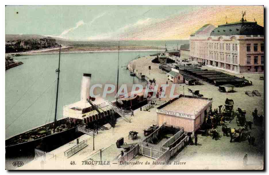 Trouville — Débarcadère du bateau du Havre — Éditeur E.D. n°48