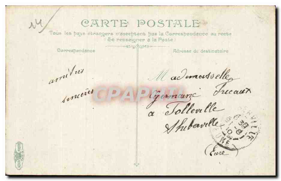 Trouville — Châteliers et villas de la plage — Éditeur non identifié, n° 25 — Rückseite