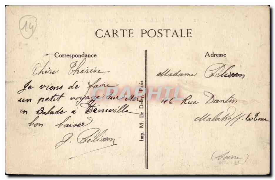CPA Trouville Les enfants s'amusent — Verso