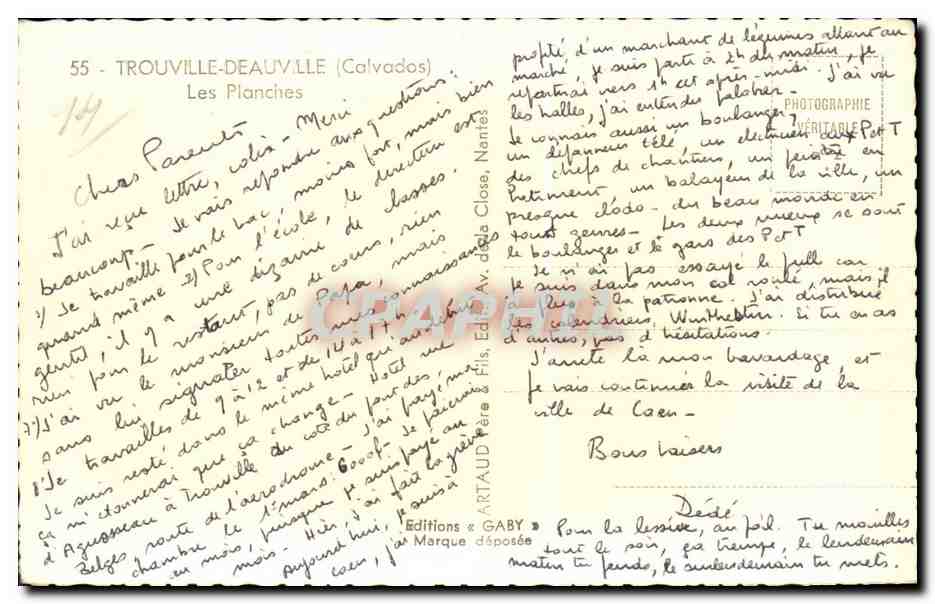 CPSM Trouville Deauville Les planches — Verso