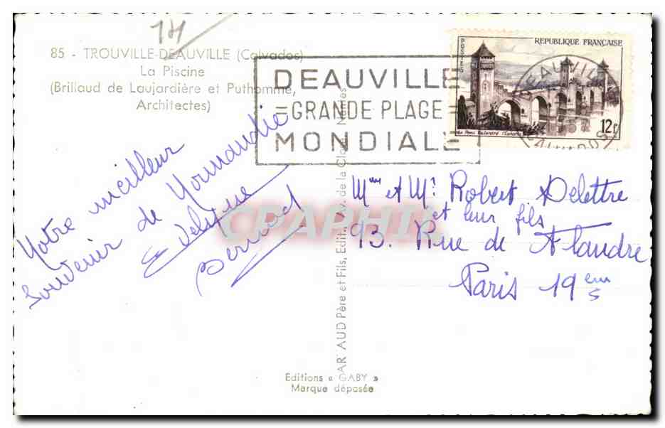CPSM Trouville Deauville La piscine  — Verso
