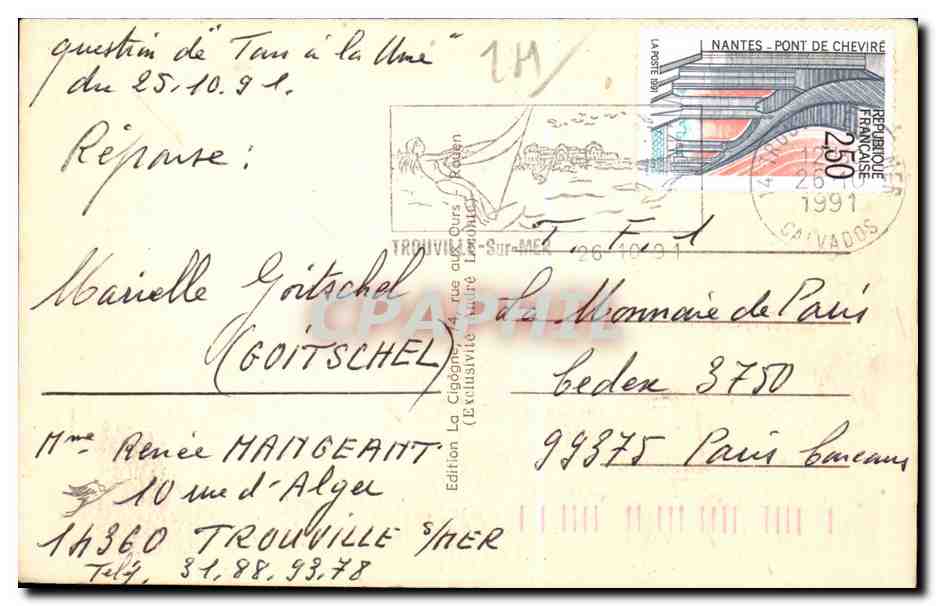 Trouville — La Plage — La Cigogne, n° 2051 — Rückseite