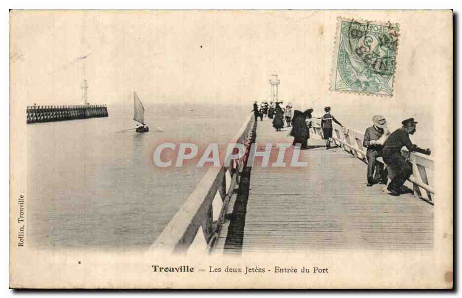Trouville — Les deux Jetées - Entrée du Port — Rollin, Trouville