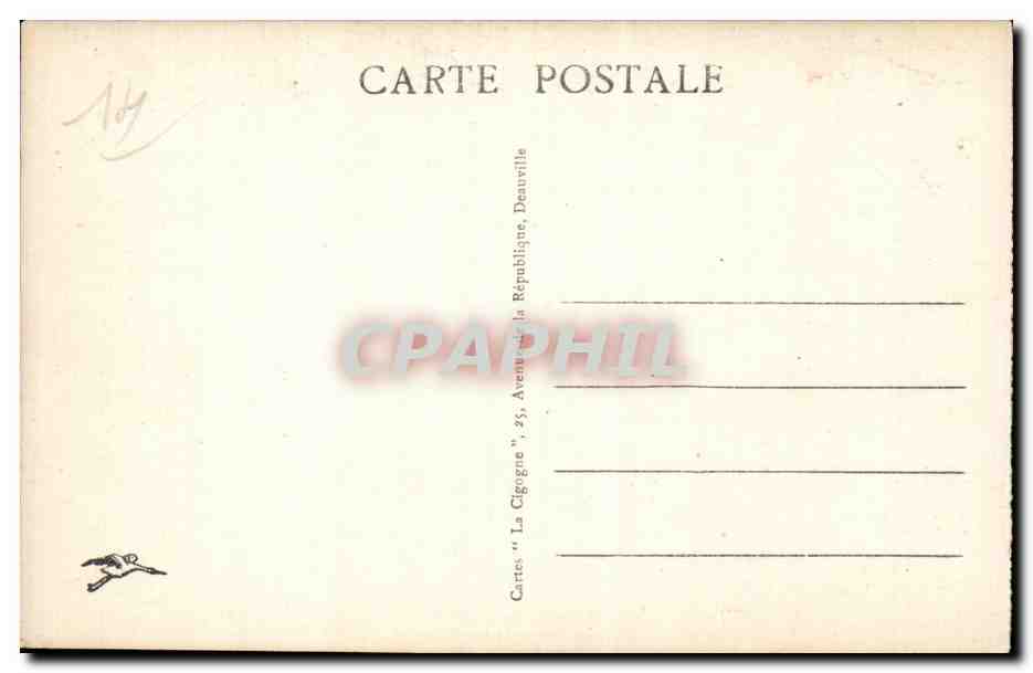Trouville, la Reine des Plages — Les Planches et le Trouville Palace — Éditeur La Cigogne, n°107 — Rückseite