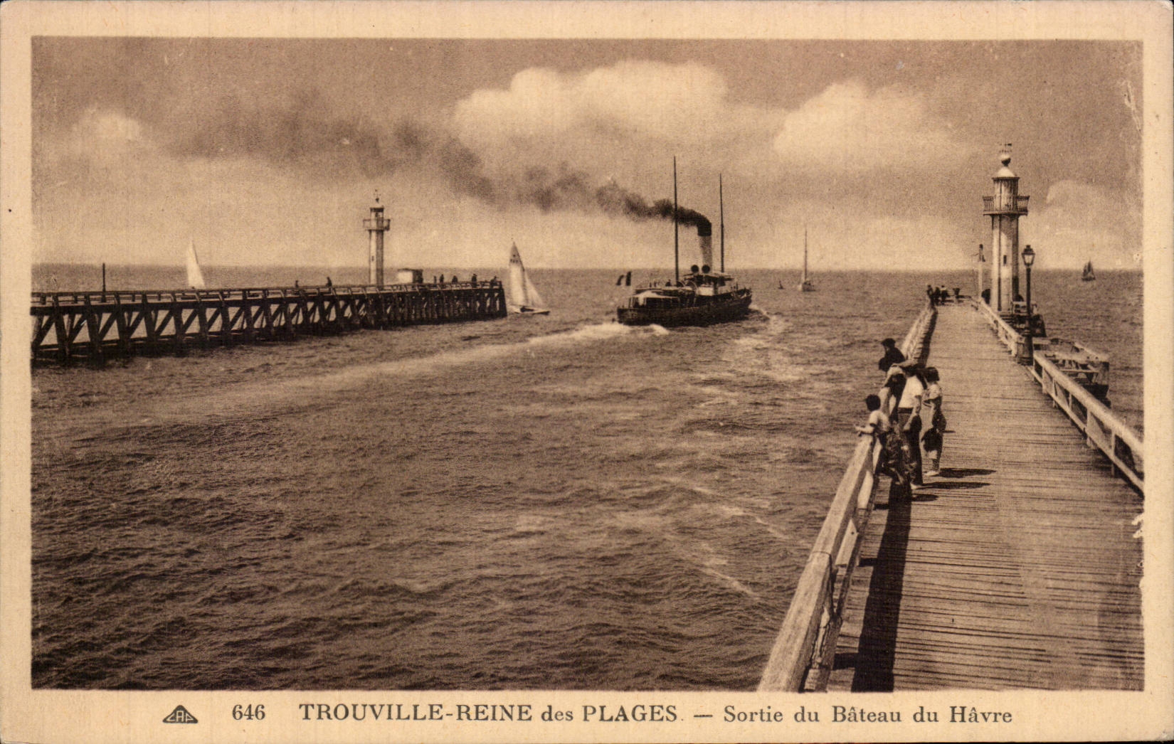 TROUVILLE-REINE des PLAGES — Sortie du Bâteau du Hâvre