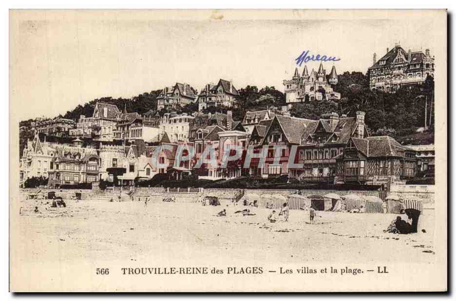 Trouville-Reine des Plages — Les villas et la plage — LL — n°566 — Moreau