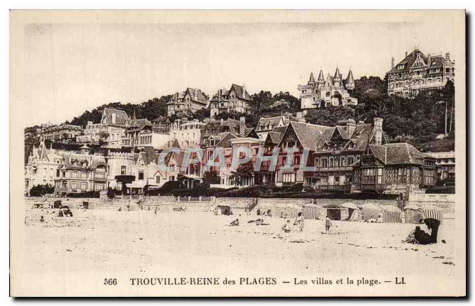 Trouville-Reine des Plages — Les villas et la plage — L.I. — n°566