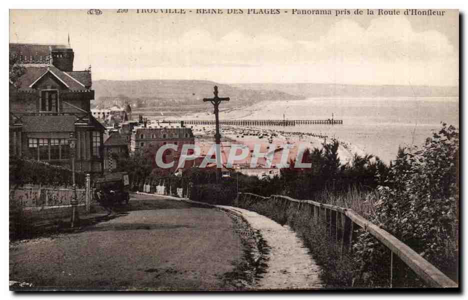 CPA Trouville Panorama prise de la route d'Honfleur