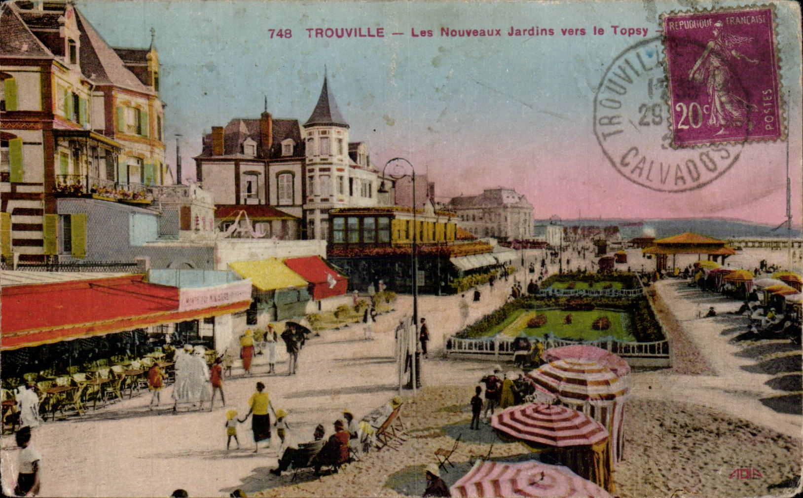 Trouville — Les Nouveaux Jardins vers le Topsy — Éditeur : Levé et Turdein, N° 748