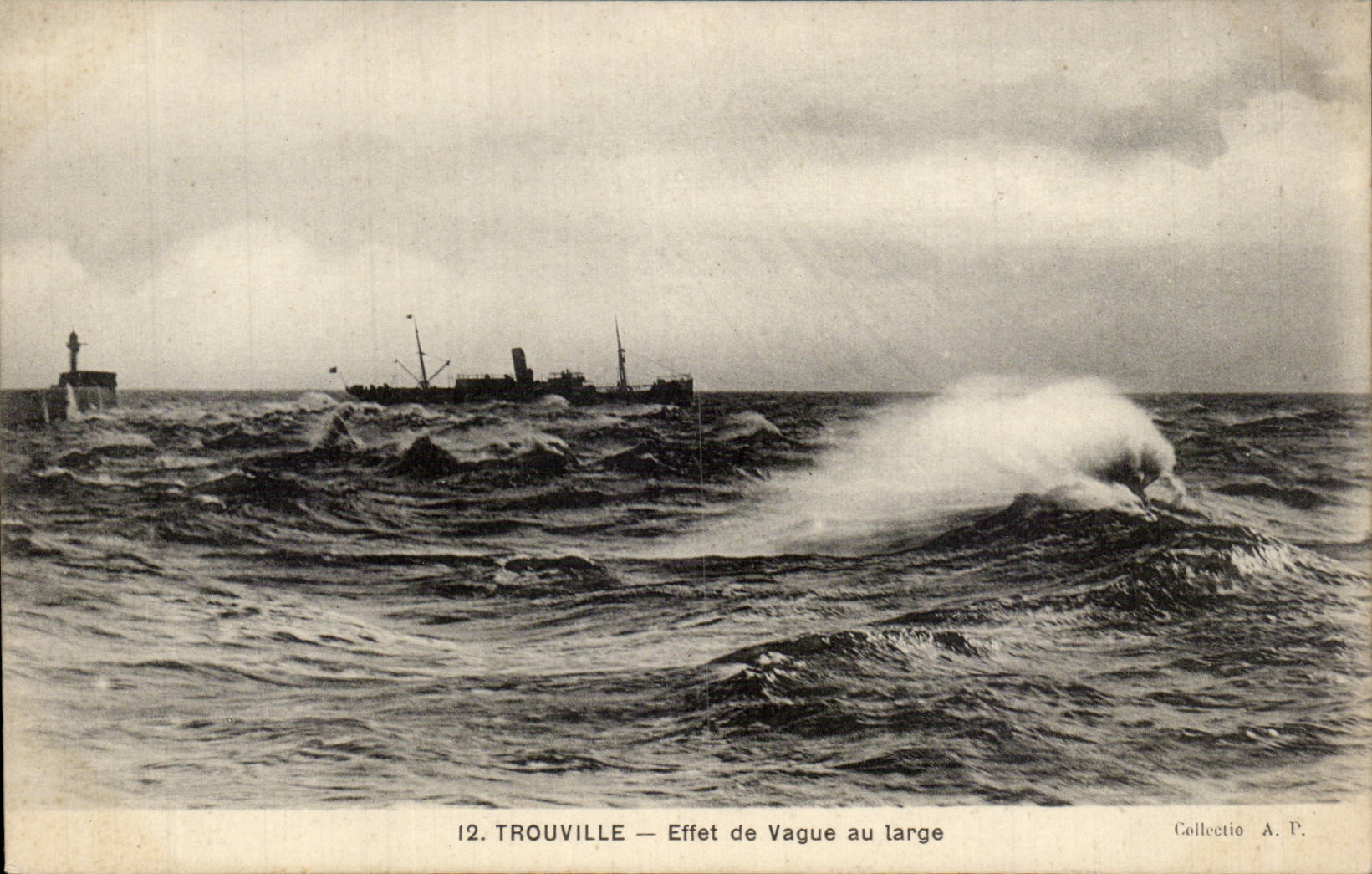 Trouville — Effet de Vague au large — Collectio A.P. n°12