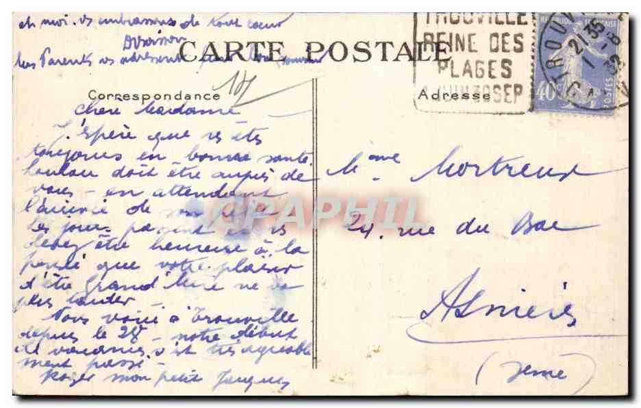 TROUVILLE - La Reine des Plages - Les Planches — éditeur anonyme, n° 2553 — Rückseite